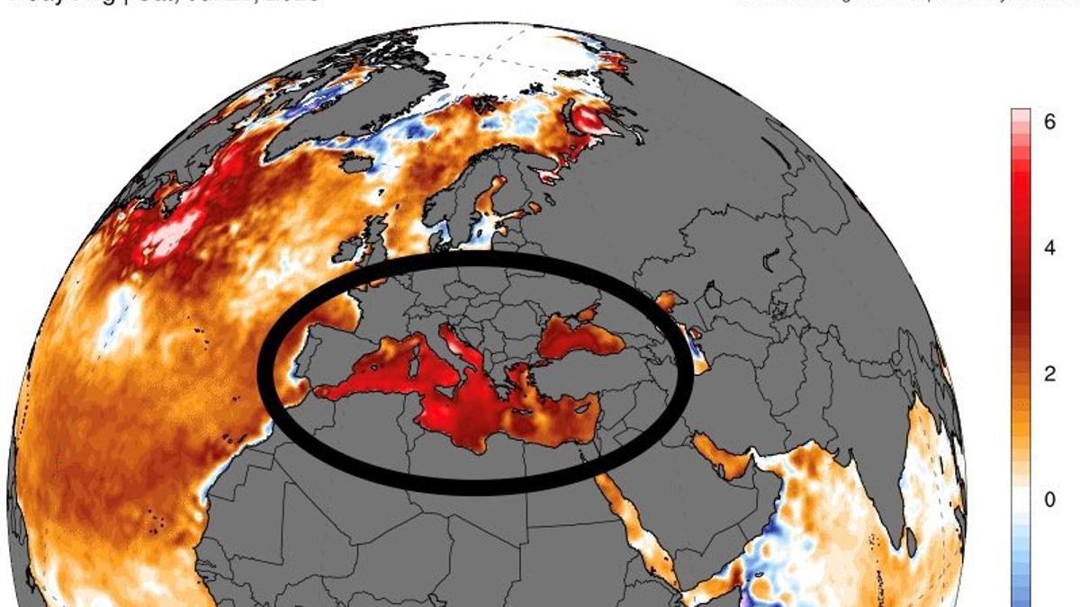 Anomalía cálida Mediterráneo