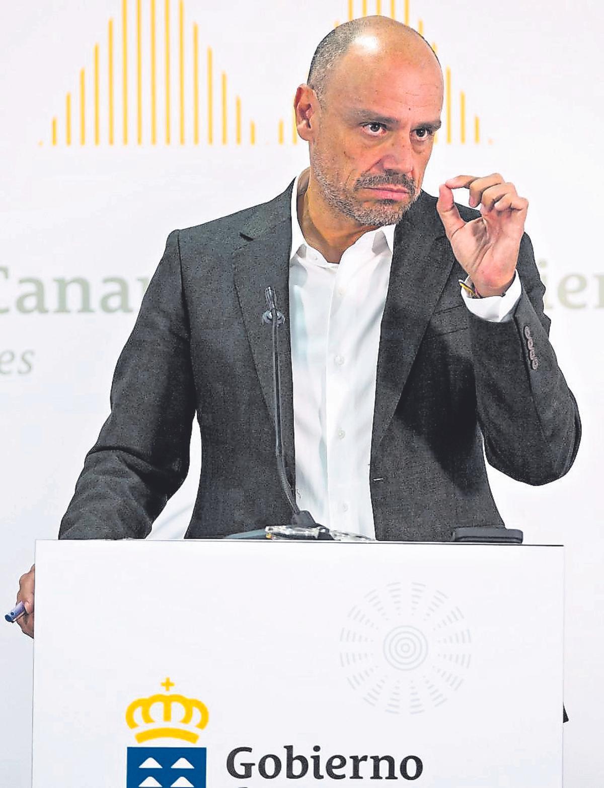 Alfonso Cabello, ayer en la comparecencia tras el Consejo de Gobierno.