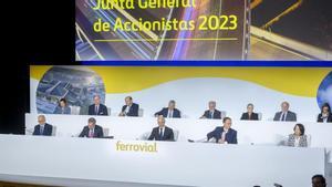 El Consejo de Administración de Ferrovial durante la Junta de Accionistas.