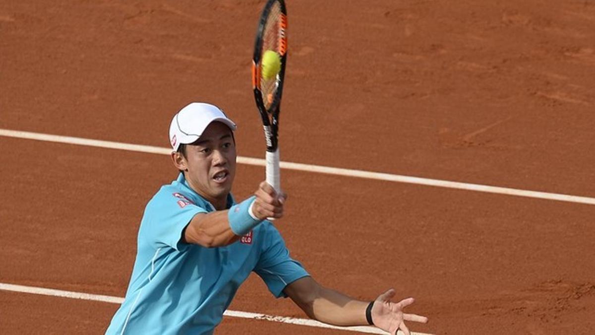 Nishikori, en el partido de este domingo.