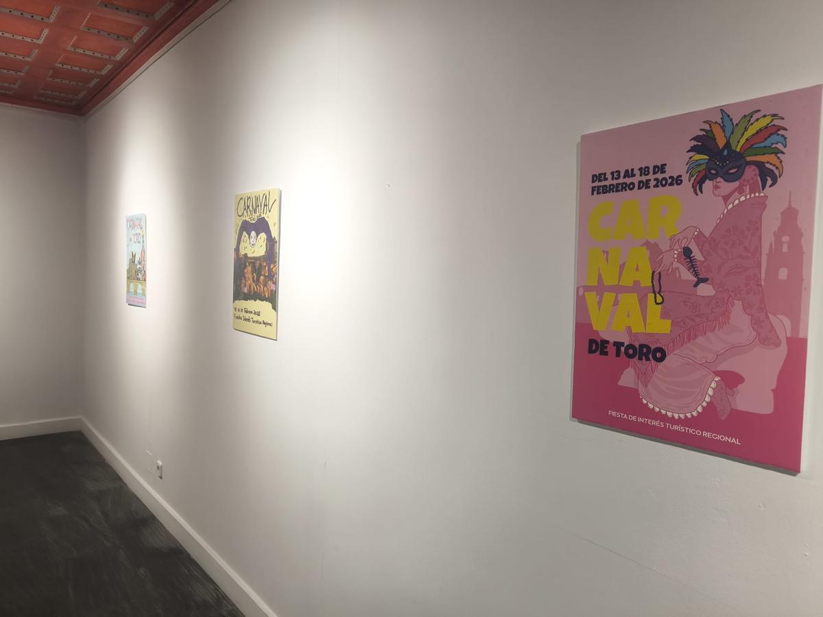 Algunos de los carteles que se exhiben en la exposición inaugurada en la Casa de Cultura.