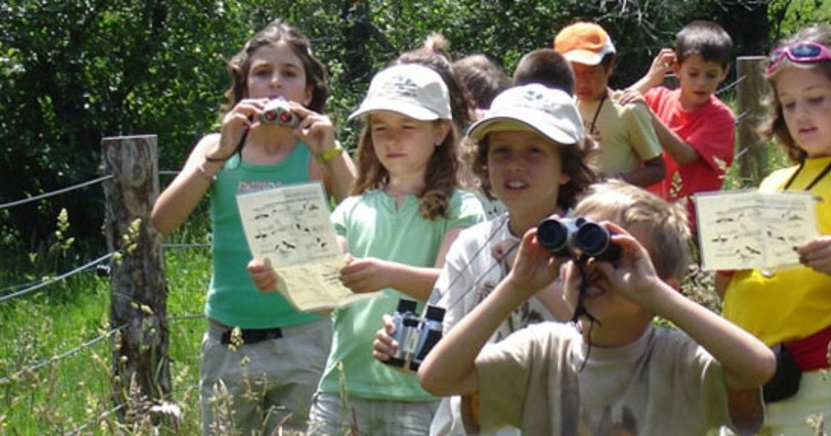 Niños en una actividad medioambiental