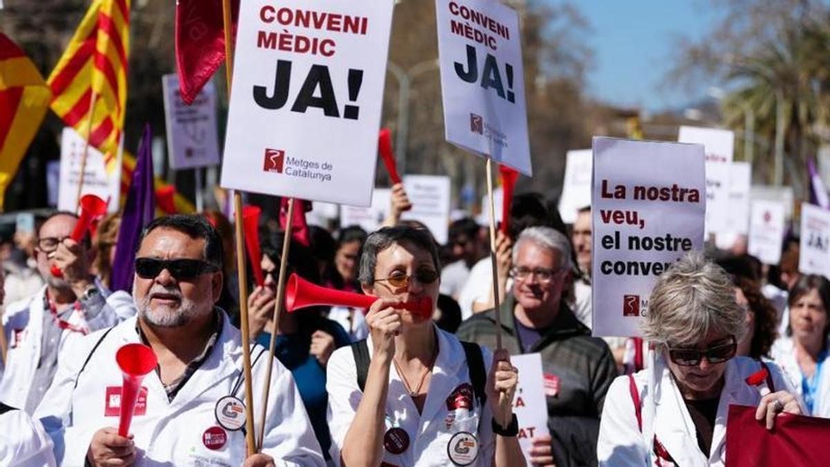 Protesta de metges a Barcelona