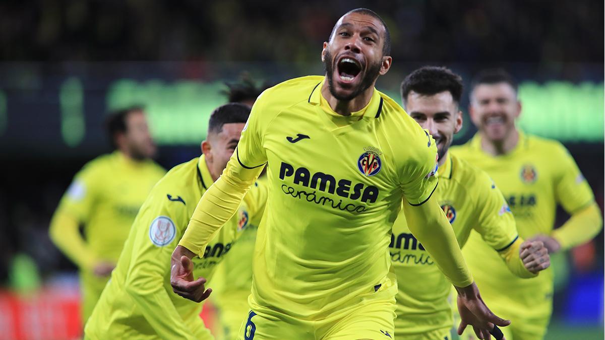 Capoue celebra su gol al Madrid en la Copa del Rey