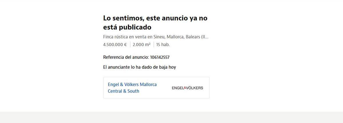 Los propietarios de Son Venrell niegan que esté a la venta