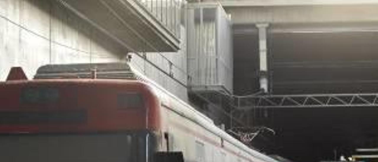 Tren de cercanías en la estación de Castelló.