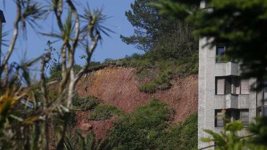 La ladera de Pinos Altos afectada por los argayos.