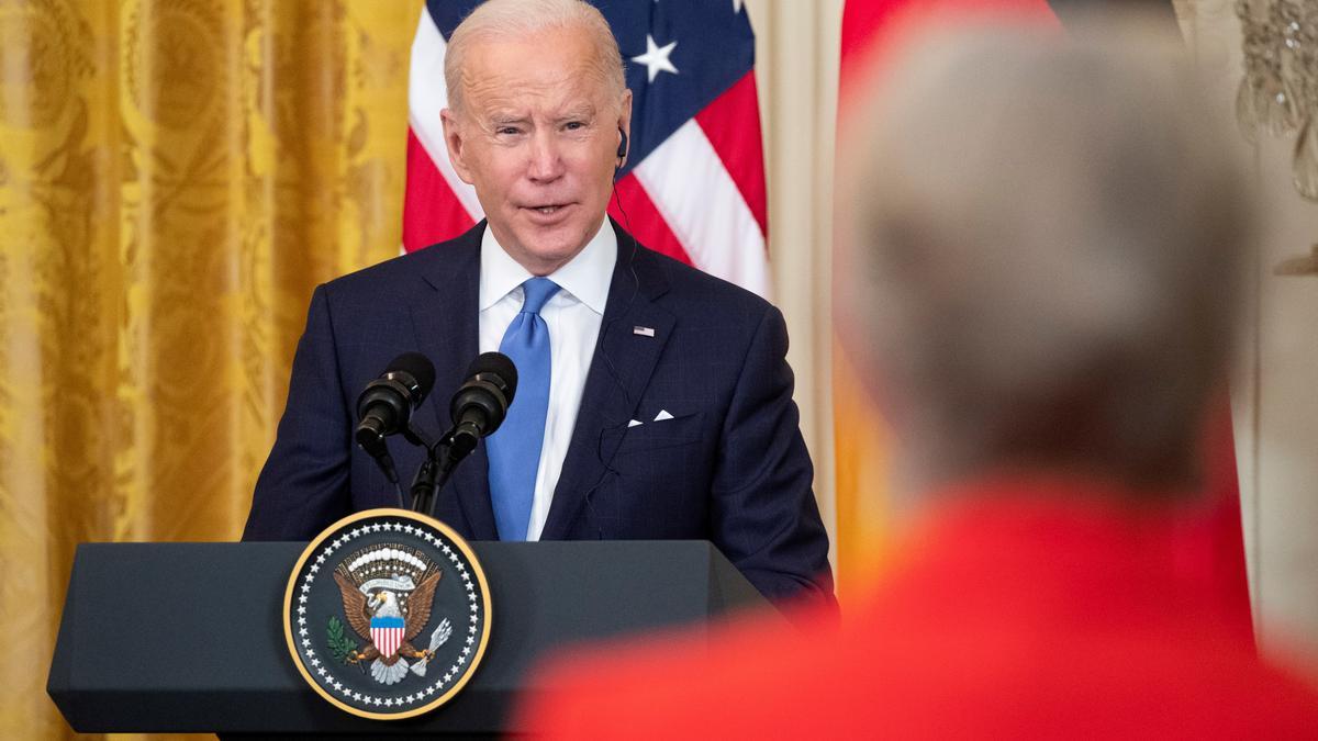 Biden, en una rueda de prensa.