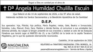 Dª Ángela Humildad Chulilla Escuín