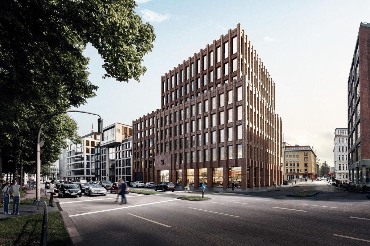 Edificio de la sede de Telefónica en Alemania en la ciudad de Hamburgo que compró Sandra Ortega el pasado mes de junio..