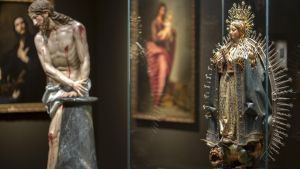 Imagen de las salas de la exposición Darse la mano. Escultura y color en el Siglo de Oro.