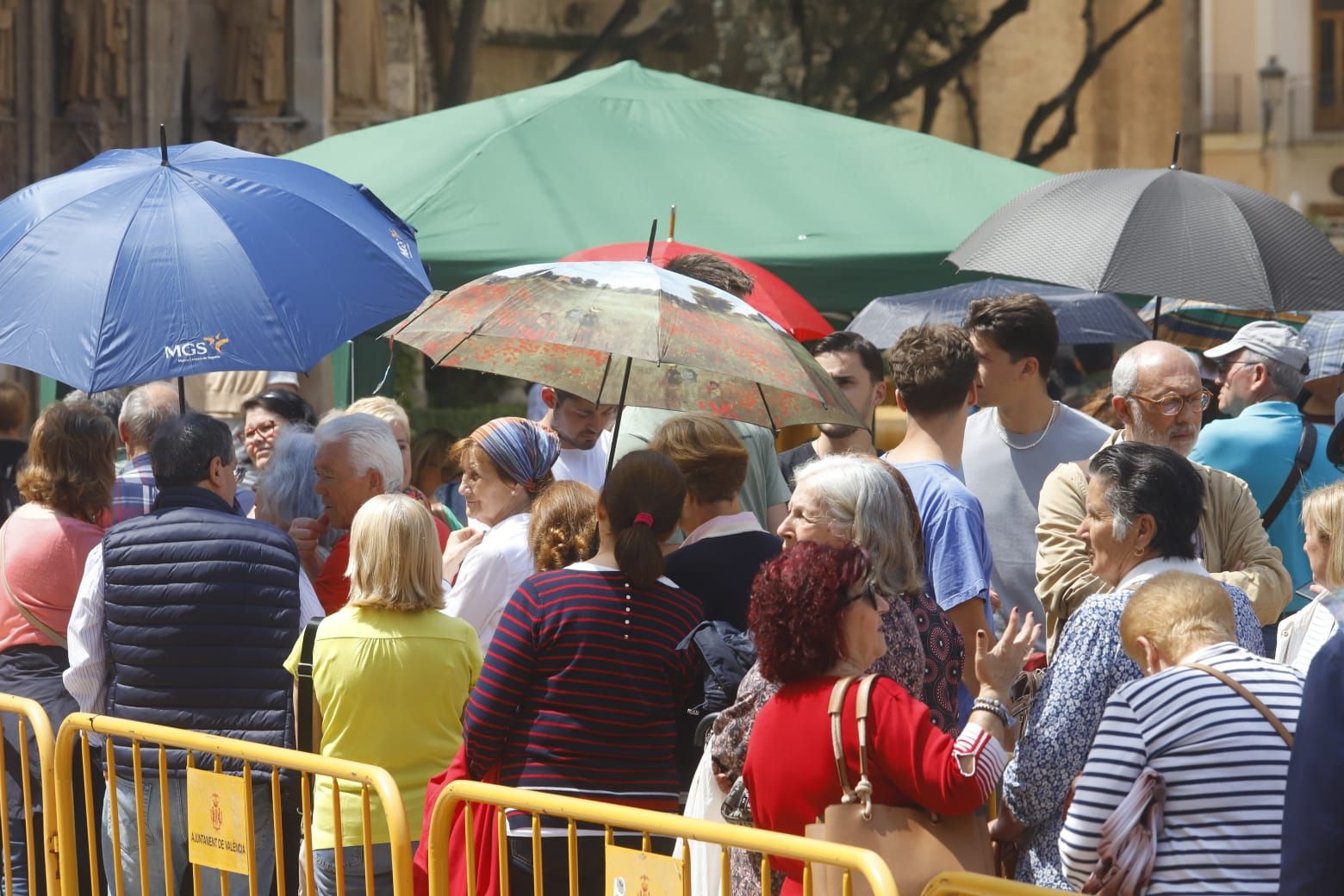 Comienza el Besamanos a la virgen pese al mal tiempo