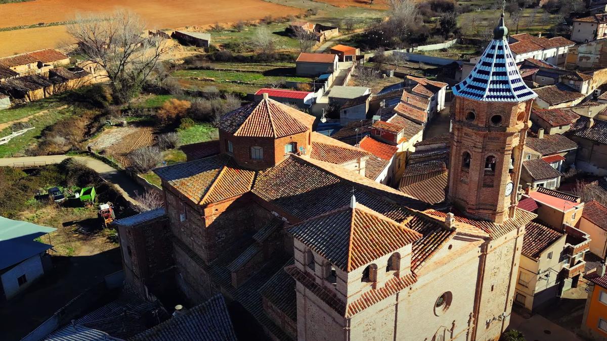 Detalle de la iglesia de Atea, en la Comarca zaragozana del Campo de Daroca.