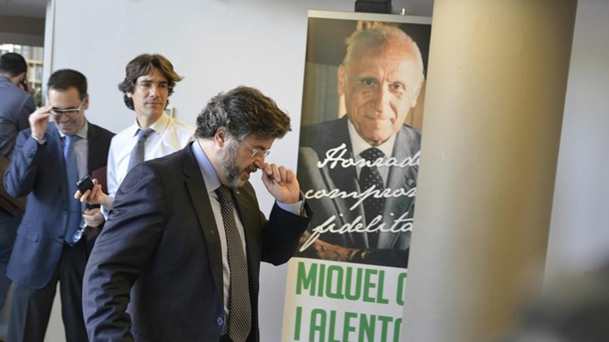 Antoni Castellà sale de la reunión del comité de gobierno de Unió, el miércoles.