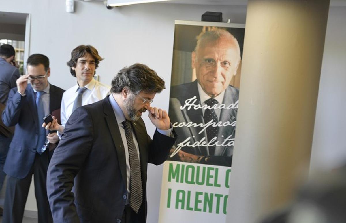 Antoni Castellà surt de la reunió del comitè de govern d’Unió, dimecres.