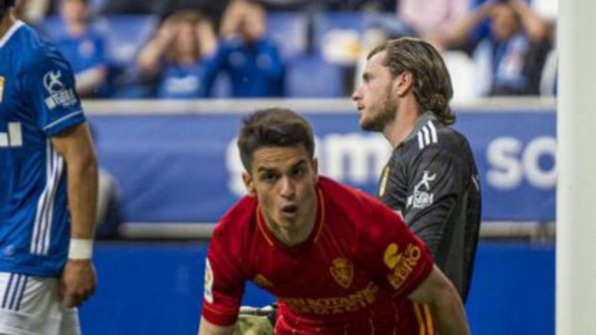 Bermejo, tras meter el primer gol del Zaragoza. | LaLiga