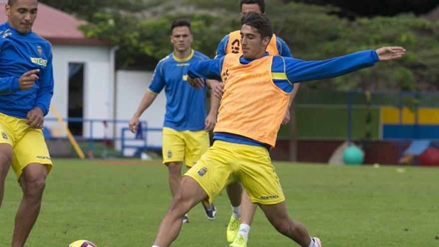 Manu Dimas, durante el entrenamiento de ayer en Barranco Seco.