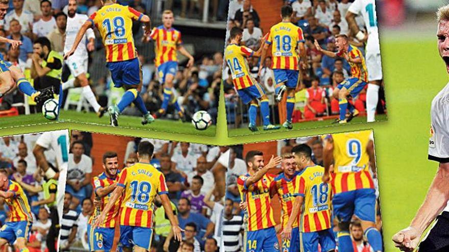 El gol &#039;made in Paterna&#039; del Bernabéu y la celebración de Lato contra el Getafe.