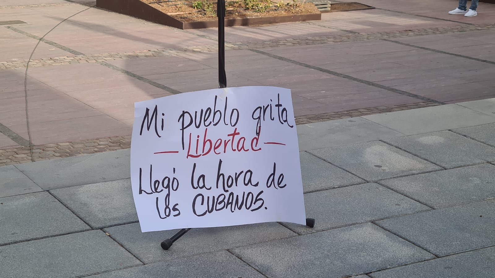 Protesta de la comunidad cubana en Puerto del Rosario, en Fuerteventura (17/07/2021)