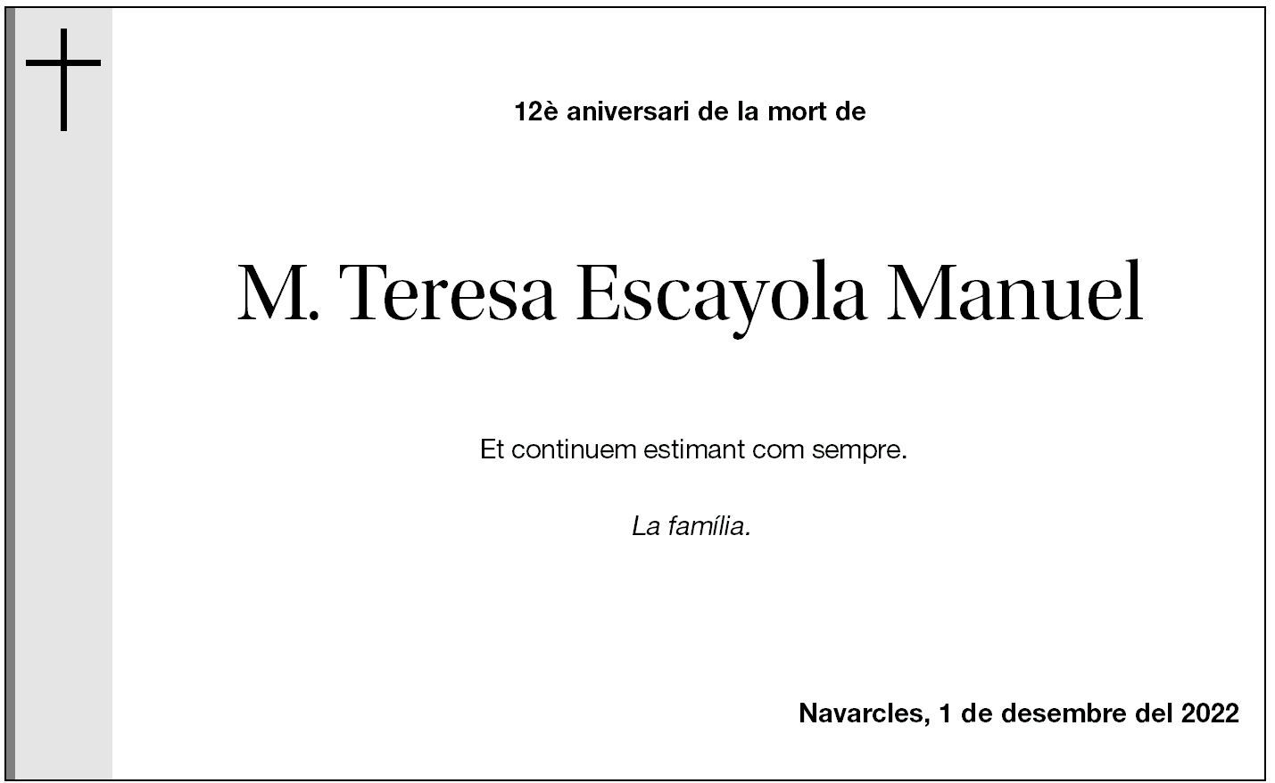 M. Teresa Escayola Manuel