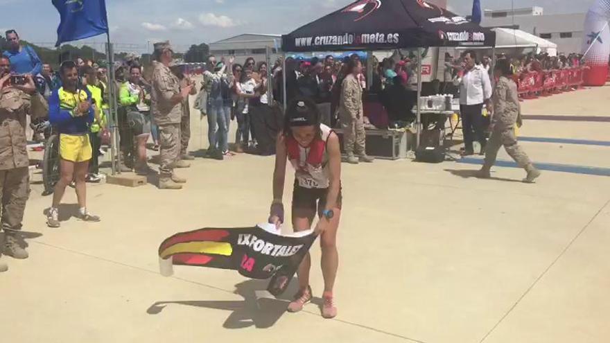 Llegada de Verónica Bugliot, campeona femenina de la Ruta de las Fortalezas