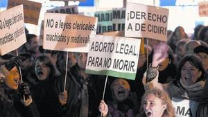 Protesta en Madrid contra la contrarreforma del aborto, el 20 de diciembre.