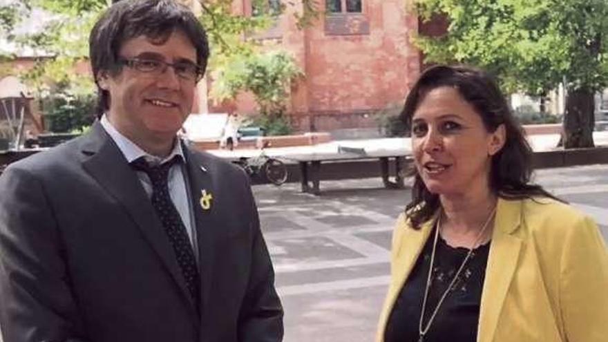 Puigdemont y Ana Miranda, el jueves en Berlín.