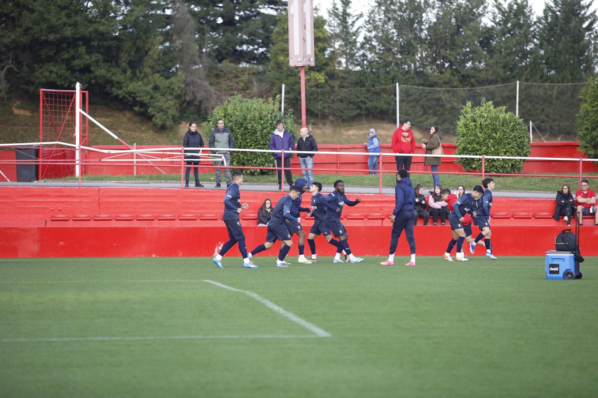 El Sporting vuelve a entrenar después de la victoria en Villareal (en imágenes)