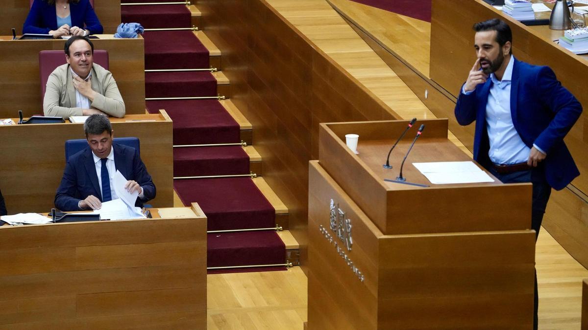 José Muñoz, en la sesión de control a Mazón en las Corts.