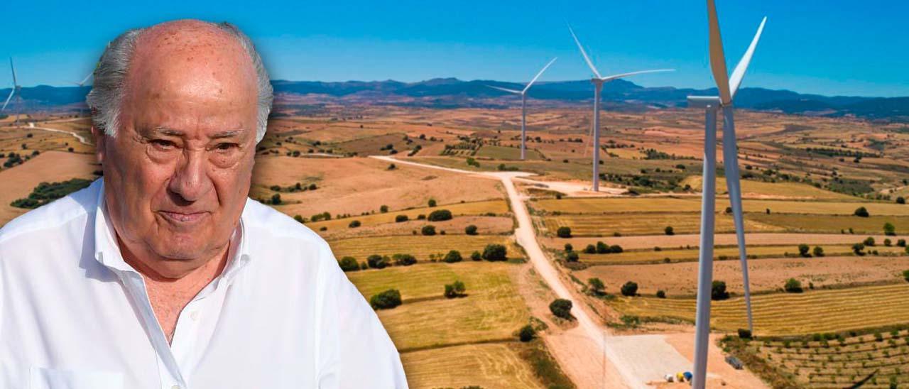 En primer término, Amancio Ortega. Imagen de fondo: uno de los parques del complejo Delta de Repsol.