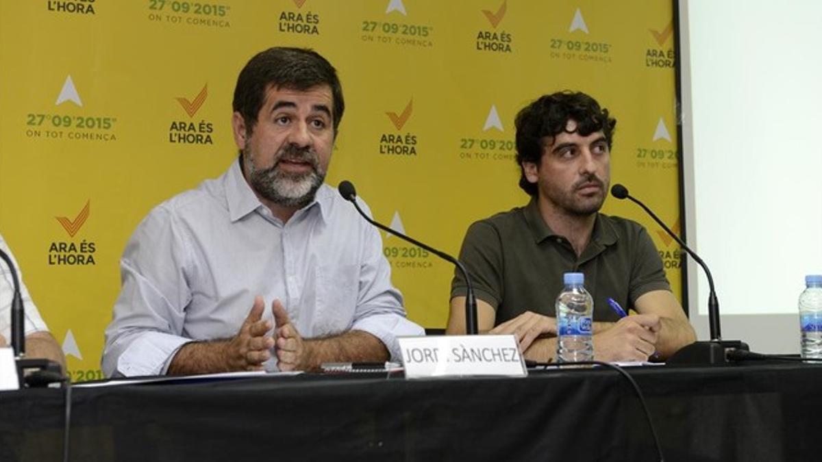 El presidente de la ANC, Jordi Sànchez, el pasado 18 de agosto en una rueda de prensa.