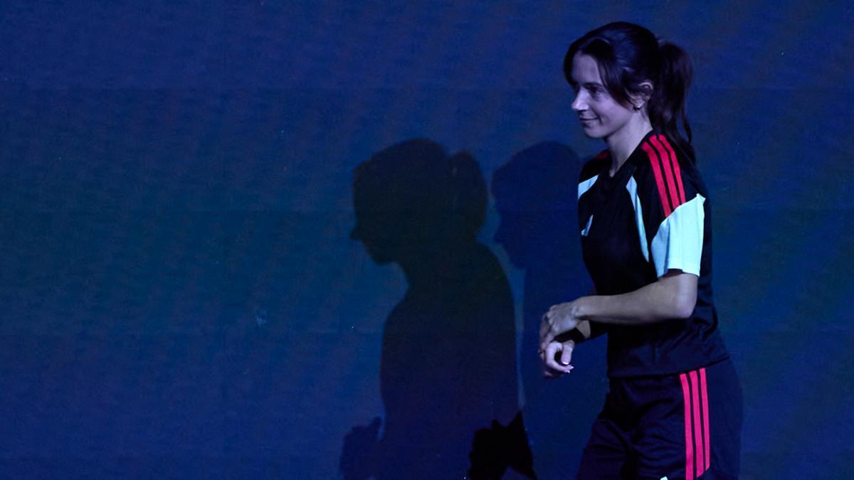 Aitana Bonmatí en un acto de Adidas en el Cupra Arena