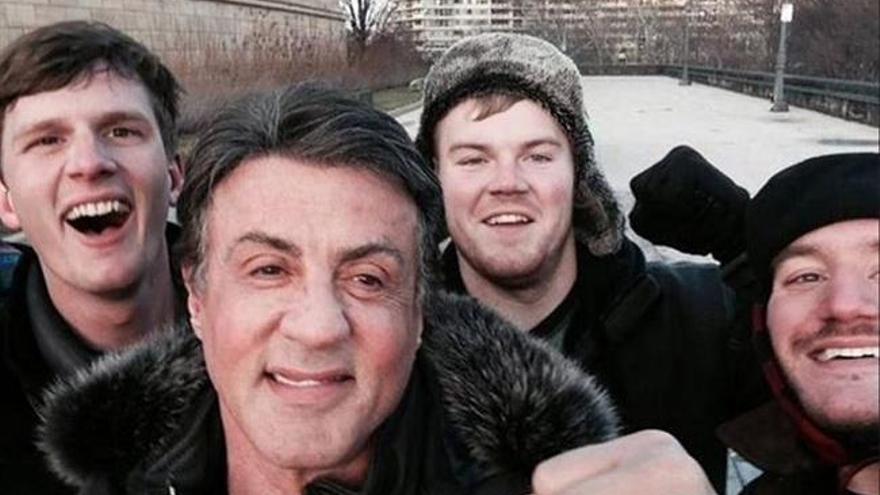 Imitan la escena de &#039;Rocky&#039; y se topan con Sylvester Stallone