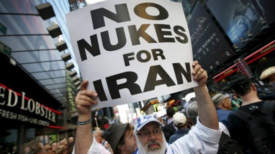 Manifestación en Nueva York contra el acuerdo nuclear alcanzado con Irán