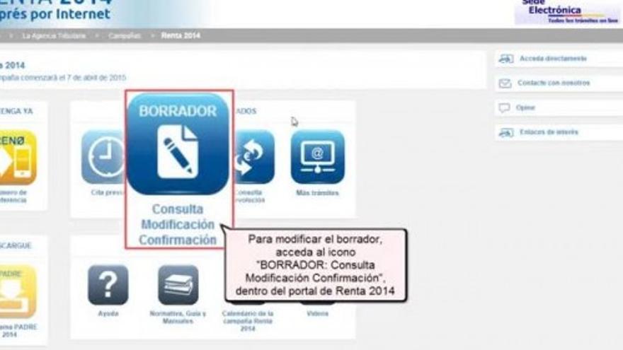 Renta 2014: Como acceder y modificar el borrador