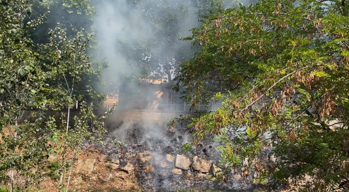 Imatges del foc a la riba del riu Güell