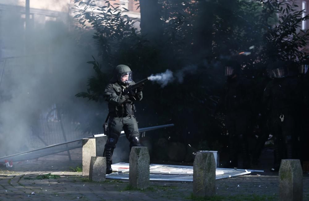 Nueva jornada de disturbios en las protestas contra la cumbre del G20 en Hamburgo.