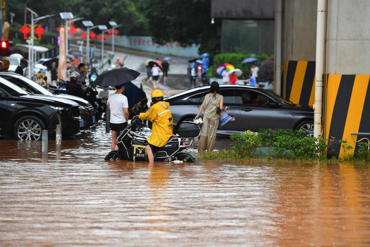 Fuertes lluvias en China, en imagen de archivo.