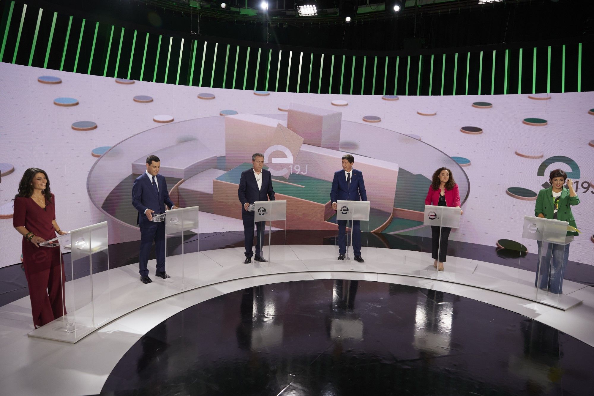 El debate decisivo del 19J en Canal Sur TV, en imágenes