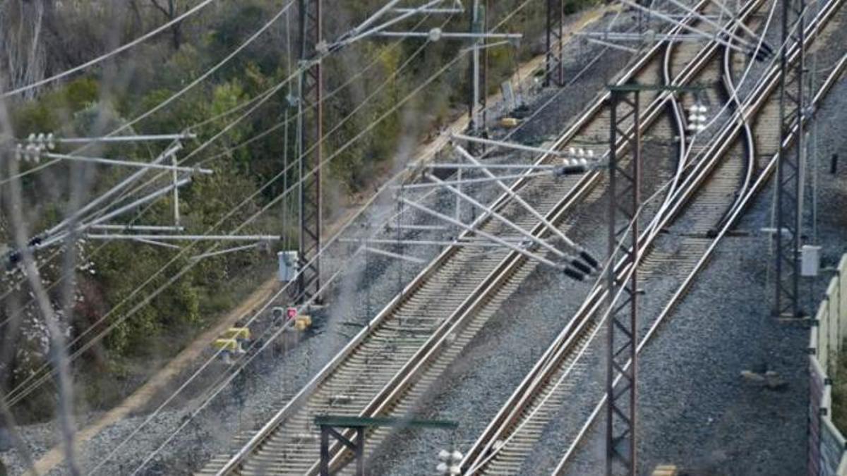 Detall de vies del tren