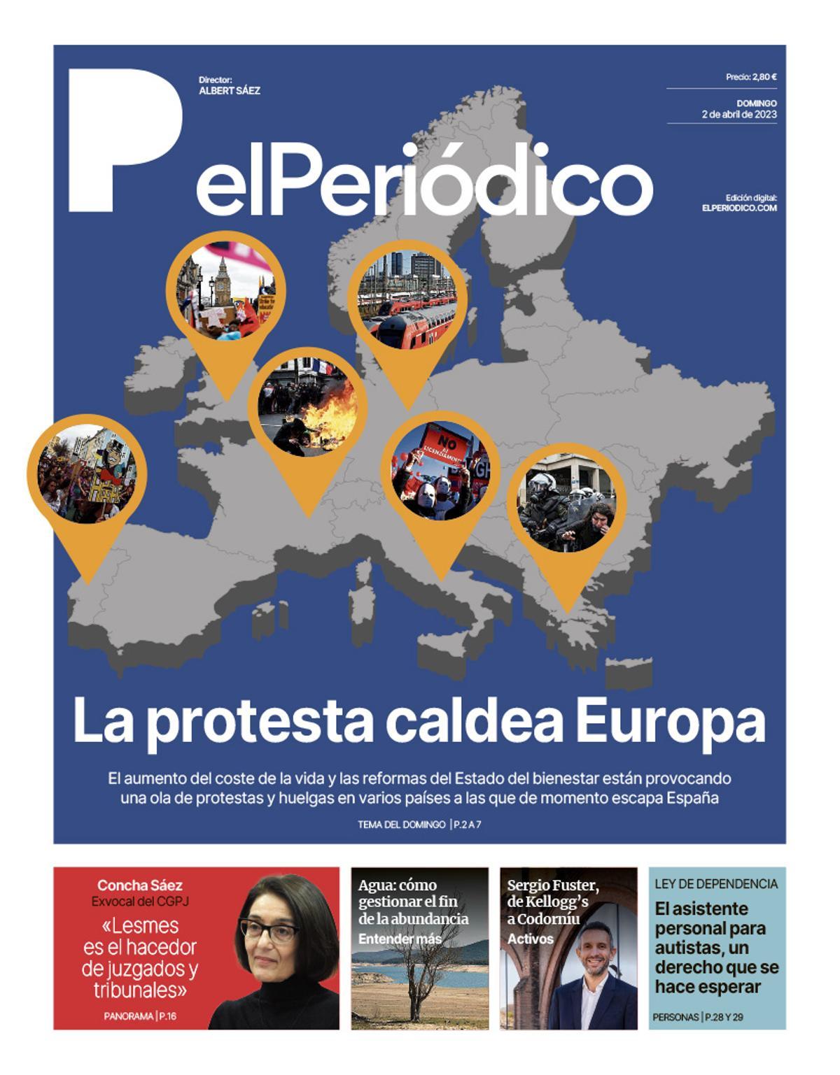 La portada d’EL PERIÓDICO del 2 d’abril del 2023