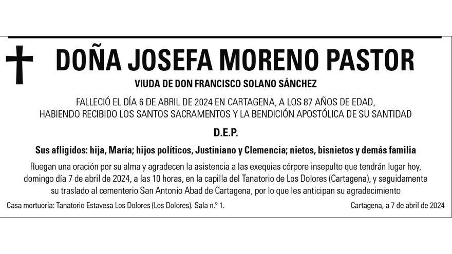 Dª Josefa Moreno Pastor