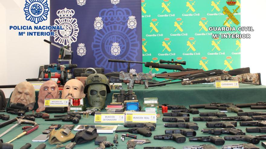 Armas incautadas por la Policía