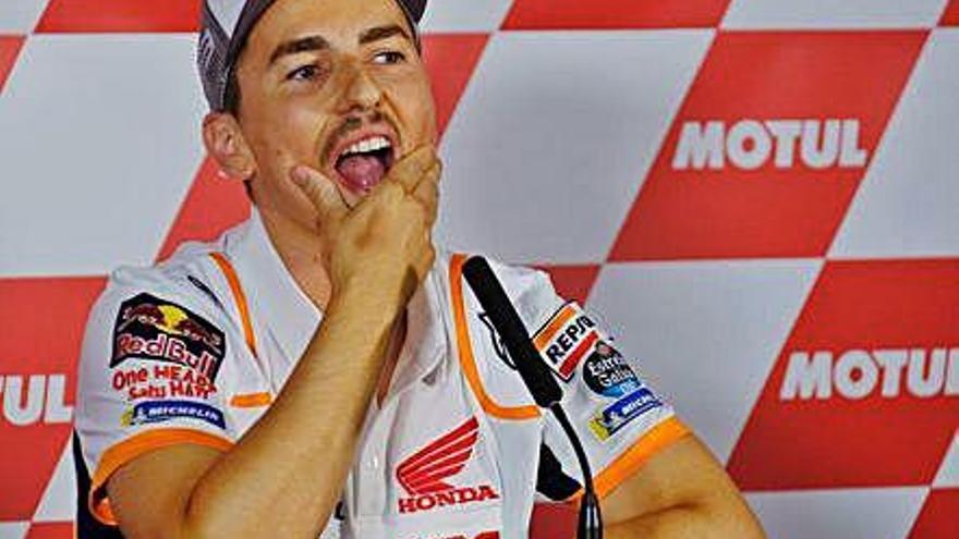 Jorge Lorenzo, durante la rueda de prensa de ayer.