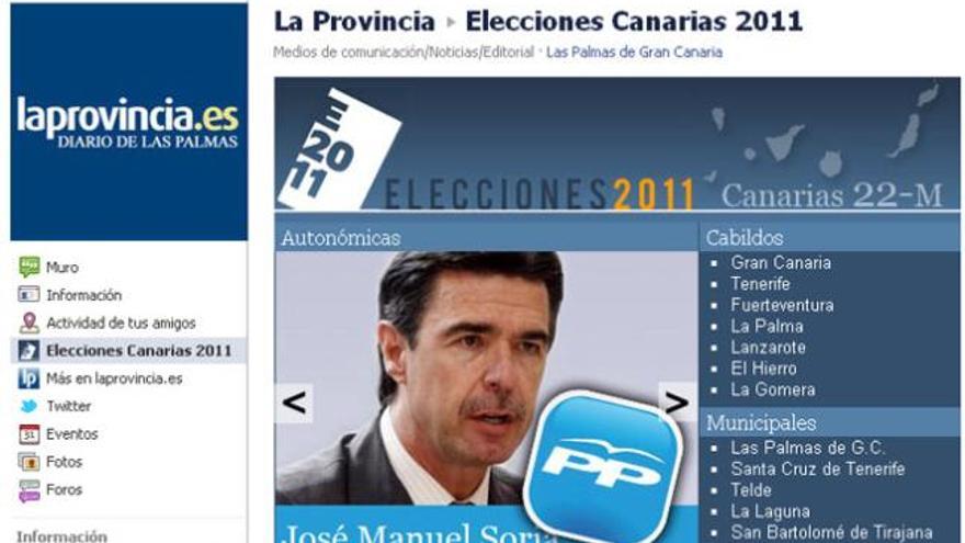 Portada del &#039;Especial Elecciones&#039; en el facebook de laprovincia.es