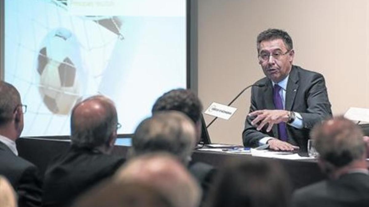 Josep Maria Bartomeu, ayer en el Cercle d'Economia del Barcelona.