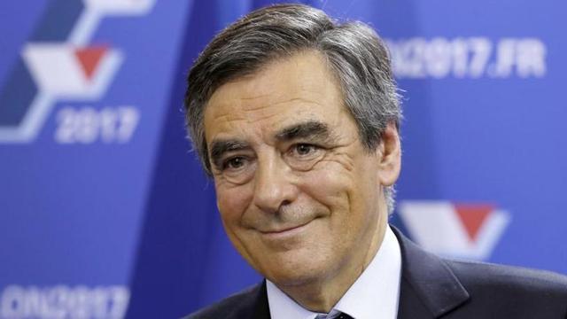 Fillon durante el discurso de su victoria.
