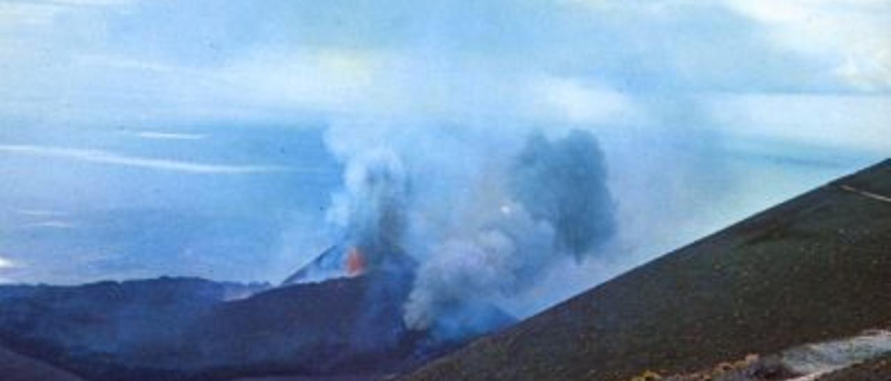 Erupción del Teneguía en 1971.