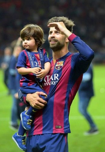 Messi, Suárez, Piqué y Luis Enrique festejaron con sus hijos el triunfo en la final de Berlín