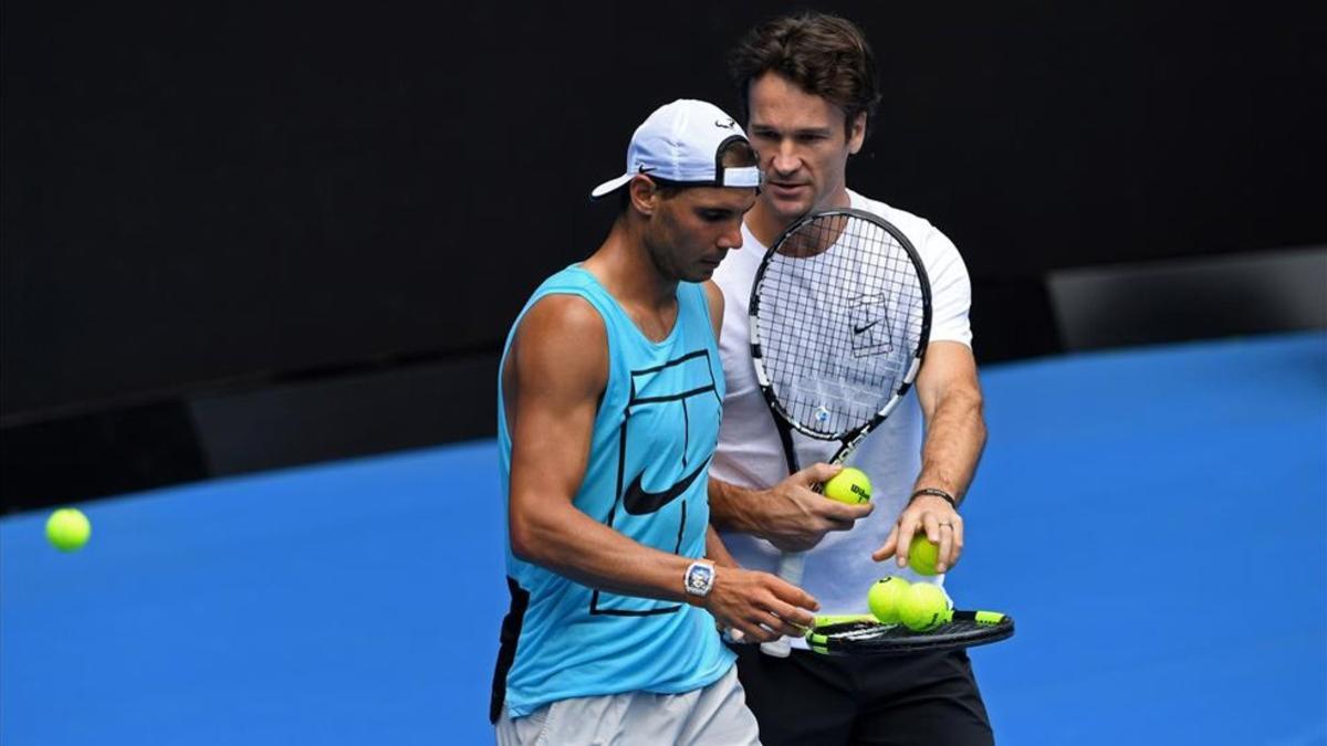 Carlos Moyá y Rafa Nadal en Australia